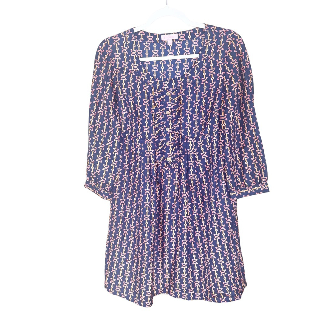 Lilly Pulitzer Abelina Lil Bit Print Babydoll Silk Dress 4